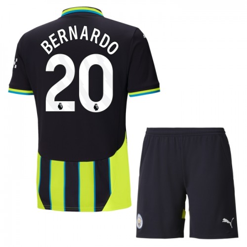 Fotbollskläder Barn Manchester City Bernardo 20 Bortatröja 2024-25 - Kortärmad Fotbollskläder Barn Manchester City Bernardo 20 Bortatröja 2024-25 - Kortärmad